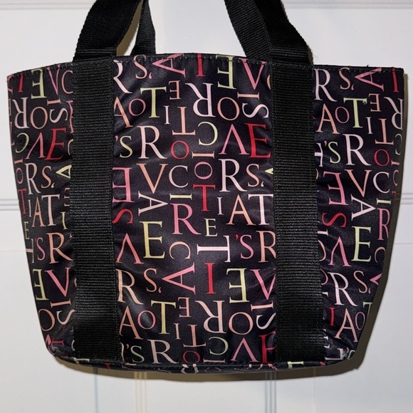 Y2K Victoria’s Secret Print Tote Bag Vintage Purse Handbag Makeup Travel PINK - Picture 2 of 10